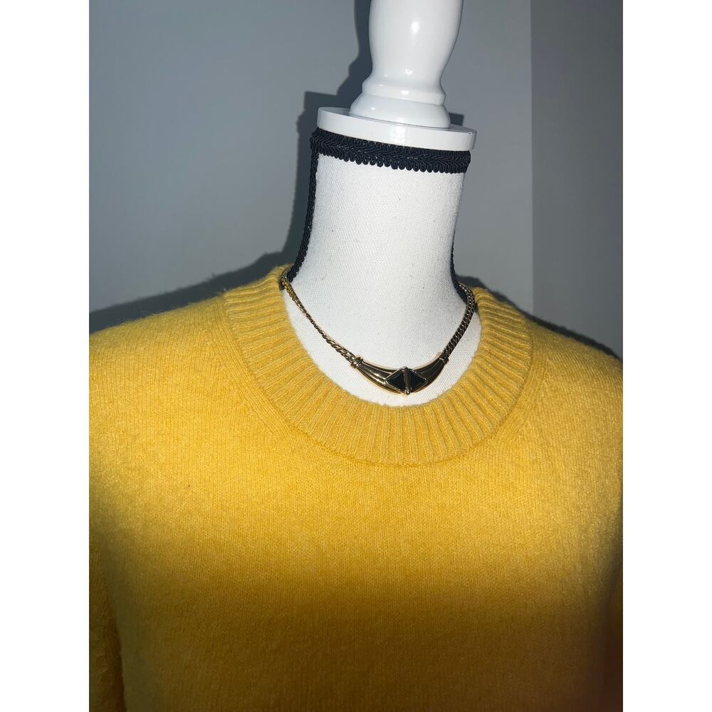 J.Crew Mustard Yellow Sweater Women Size M Merino Wool Blend Crewneck Soft Cozy - Picture 8 of 11
